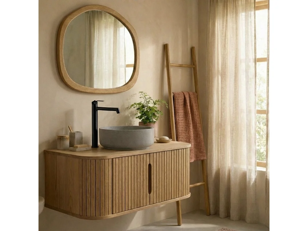 Molette mitigeur lavabo haut noir mat - Essebagno