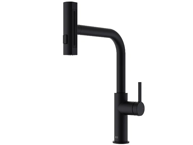 Esserain Misturadora de lavatório com chuveiro de mão extraível em preto mate Essebagno