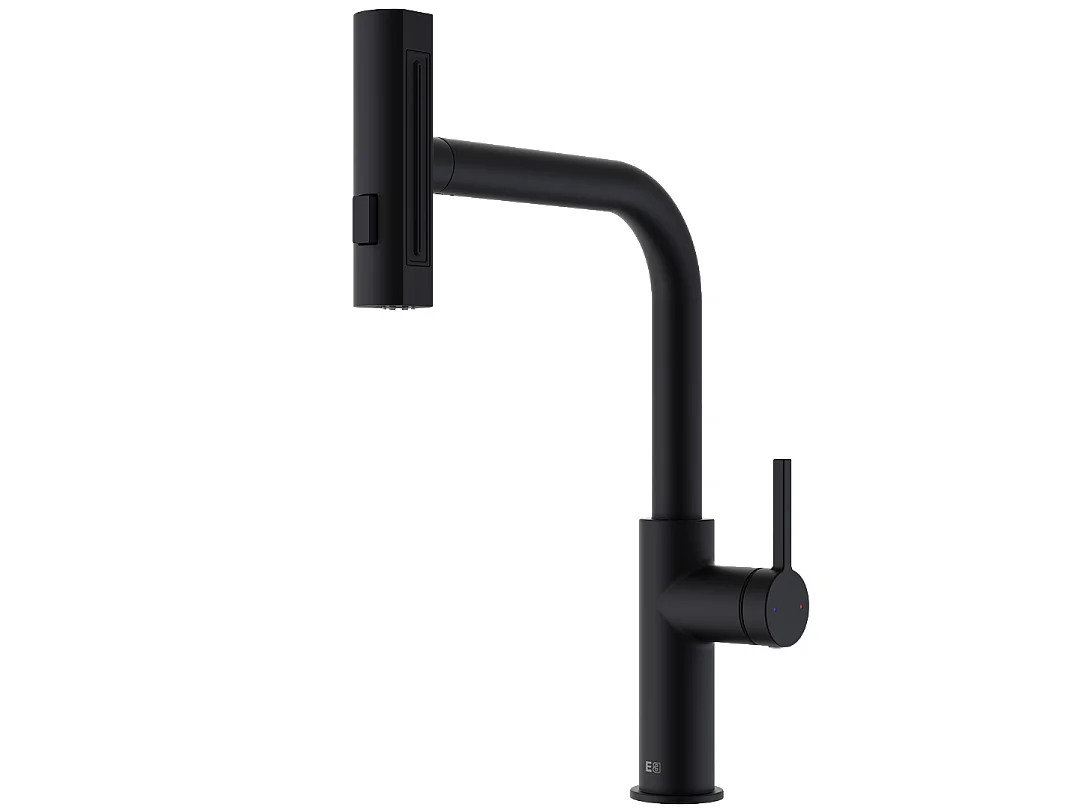 Esserain mitigeur évier à douchette extractible noir mat - Essebagno