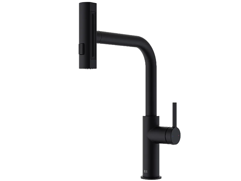 Esserain mitigeur évier à douchette extractible noir mat - Essebagno