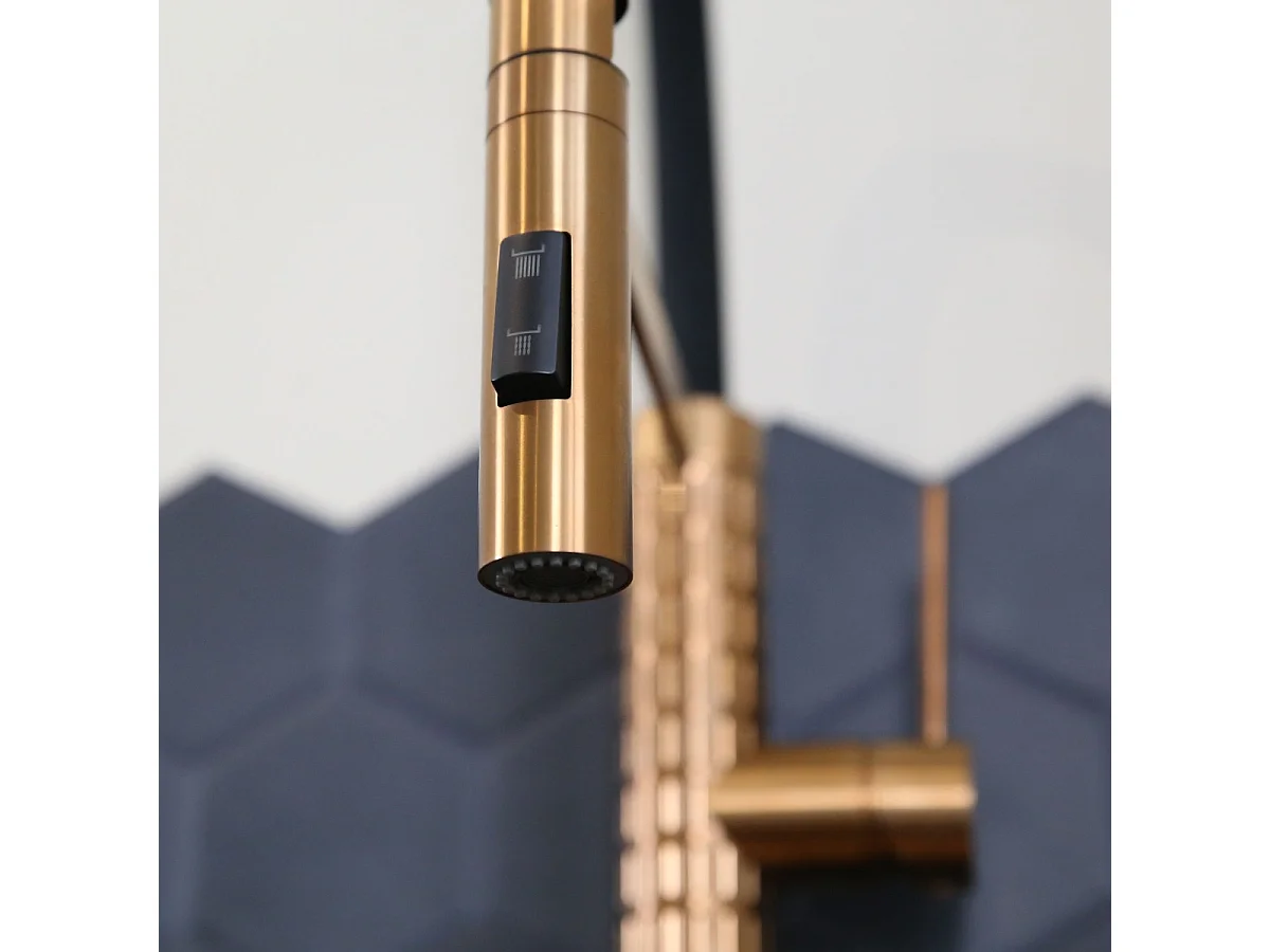 Architek mitigeur évier à douchette mobile cuivre brossé - Essebagno