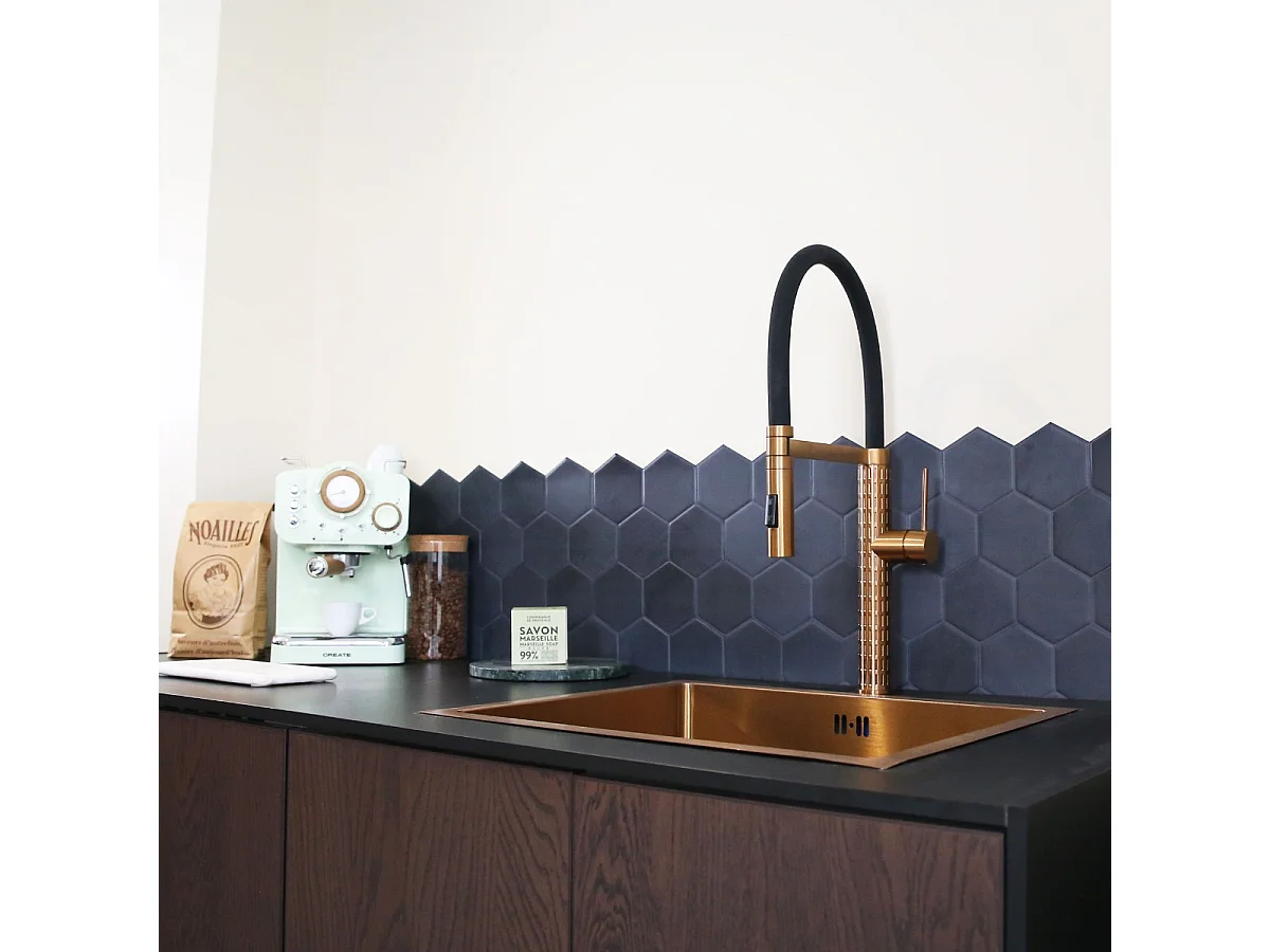 Architek mitigeur évier à douchette mobile cuivre brossé - Essebagno