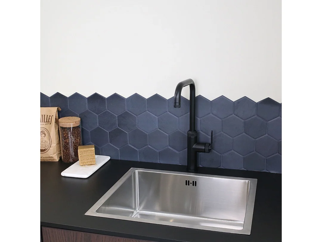 Mezclador de fregadero Architek negro mate Essebagno