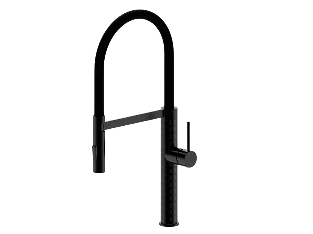 Architek Mezclador monomando de fregadero con teleducha negro Essebagno