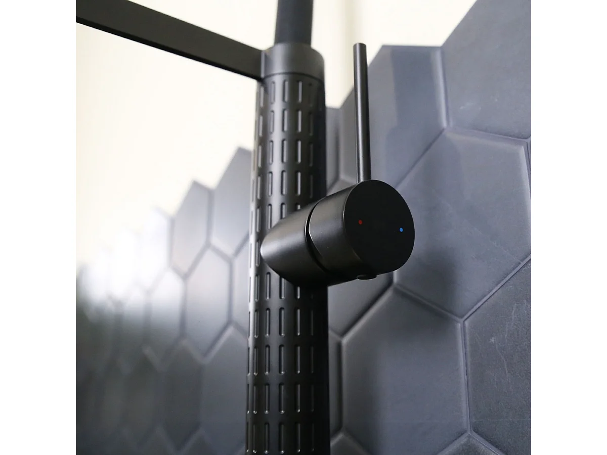 Architek Mezclador monomando de fregadero con teleducha negro Essebagno