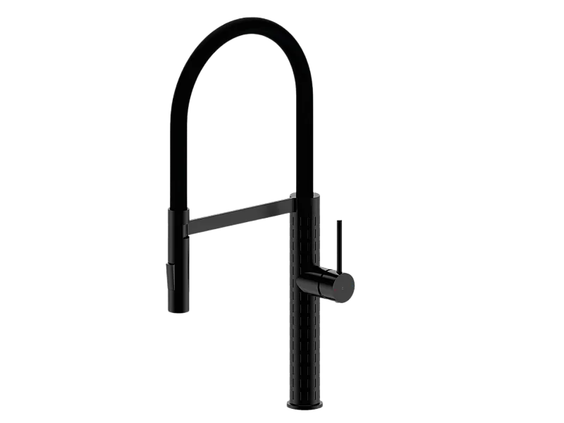 Architek Spültischmischer mit beweglicher Handbrause schwarz Essebagno