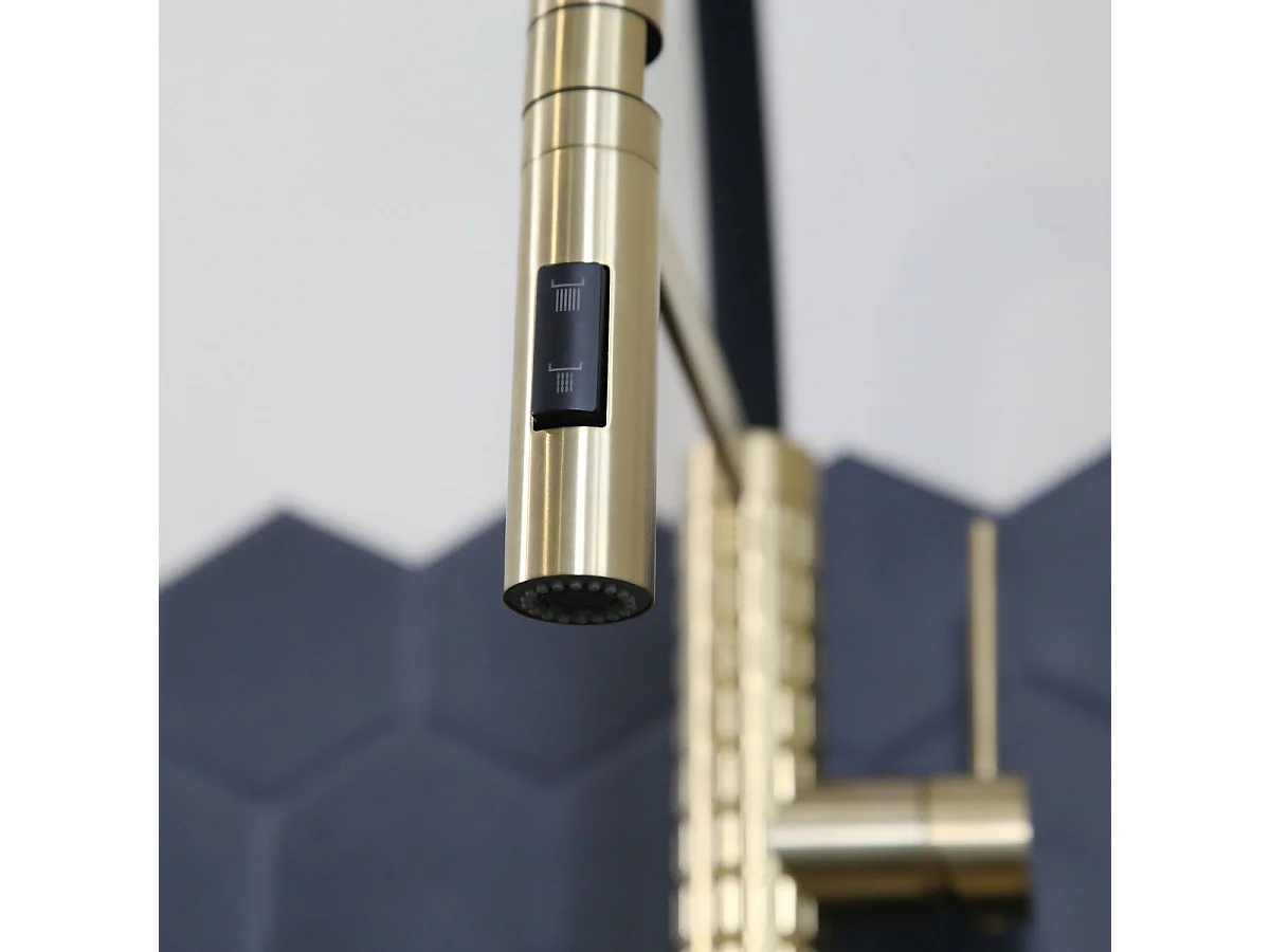 Architek mitigeur évier à douchette mobile or brossé - Essebagno