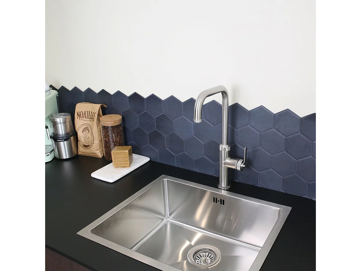 Molette mitigeur évier façon inox - Essebagno