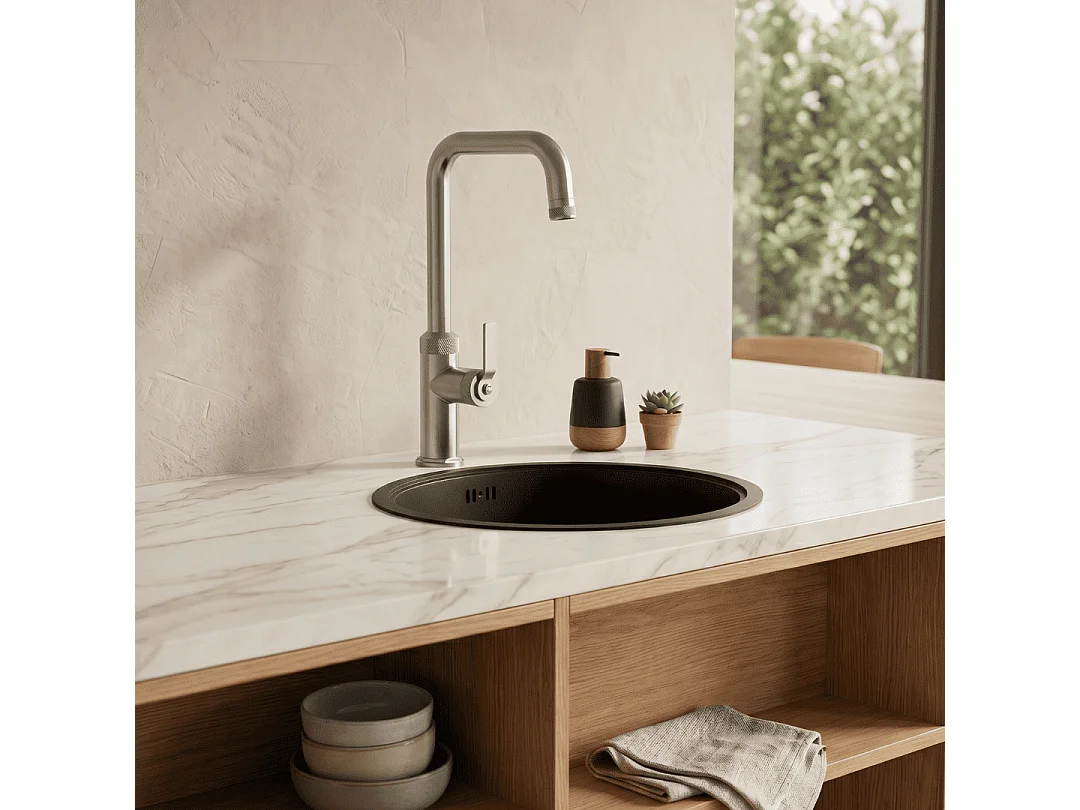 Molette Misturadora de lava-loiça em aço inoxidável Essebagno