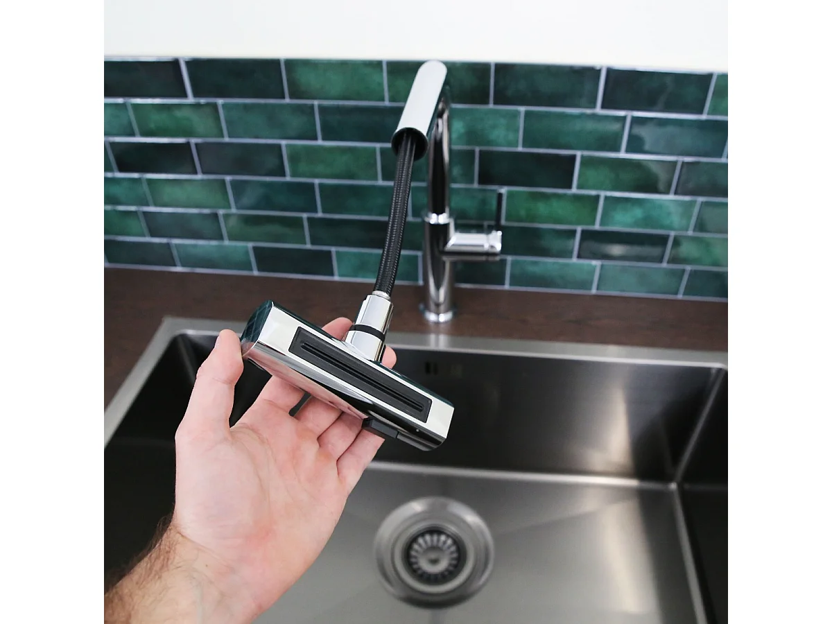 Esserain mitigeur évier à douchette extractible chrome - Essebagno