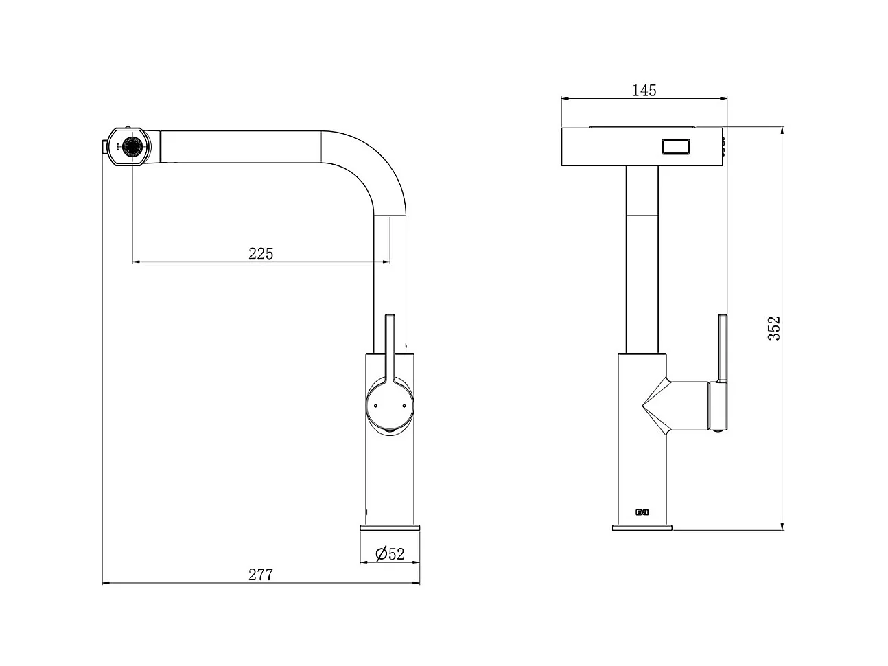 Esserain mitigeur évier à douchette extractible chrome - Essebagno