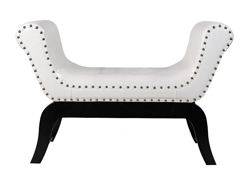 Sgabello in similpelle bianca 90x40x65h