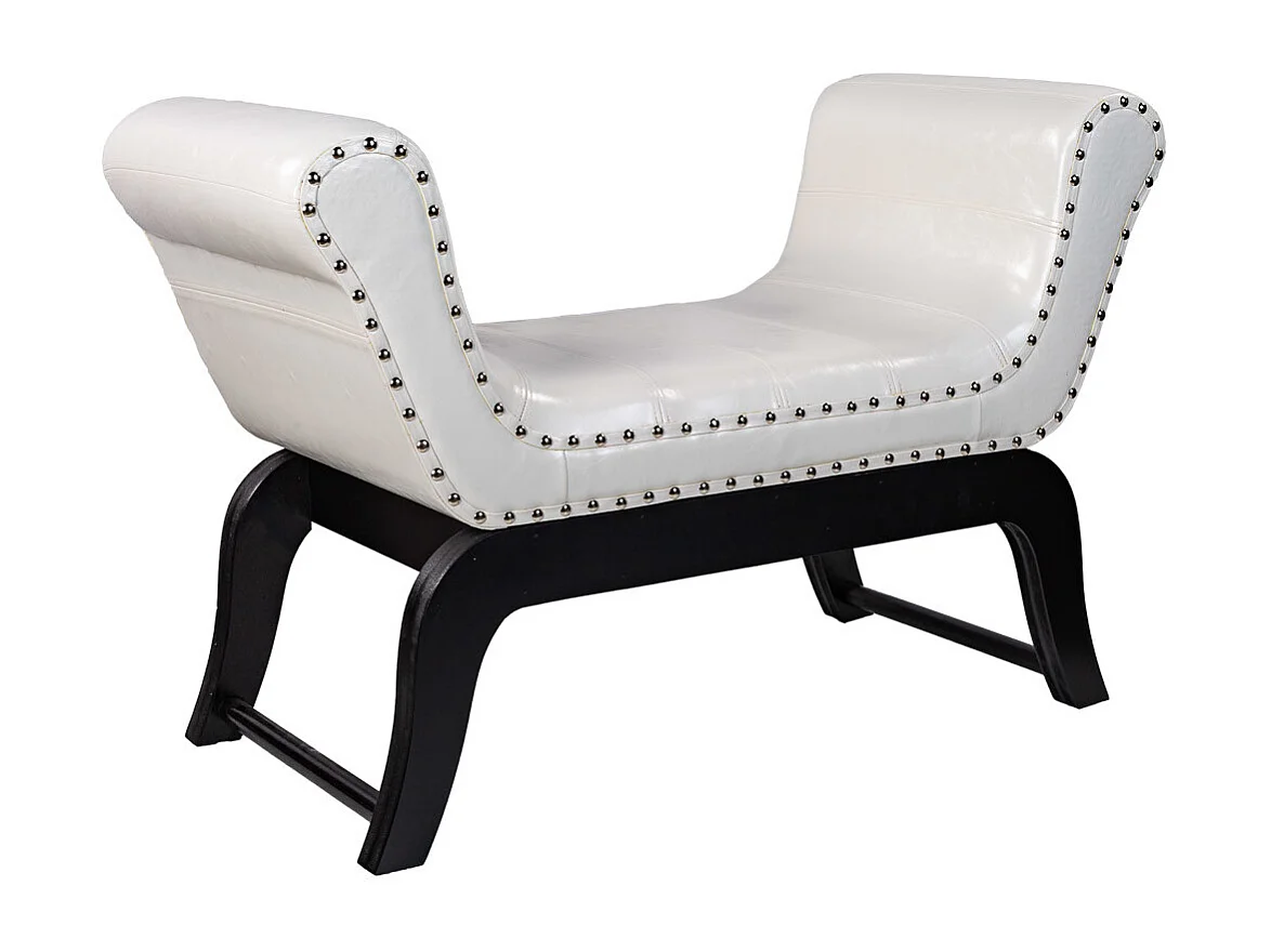 Sgabello in similpelle bianca 90x40x65h