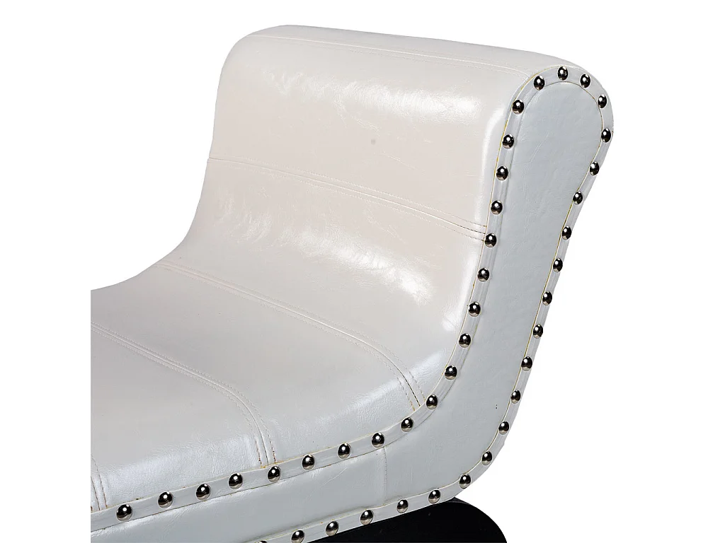 Sgabello in similpelle bianca 90x40x65h