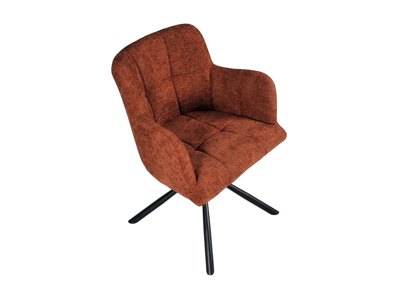 Lot de 2 chaises pivotantes de salle à manger MILA/ Brun brique