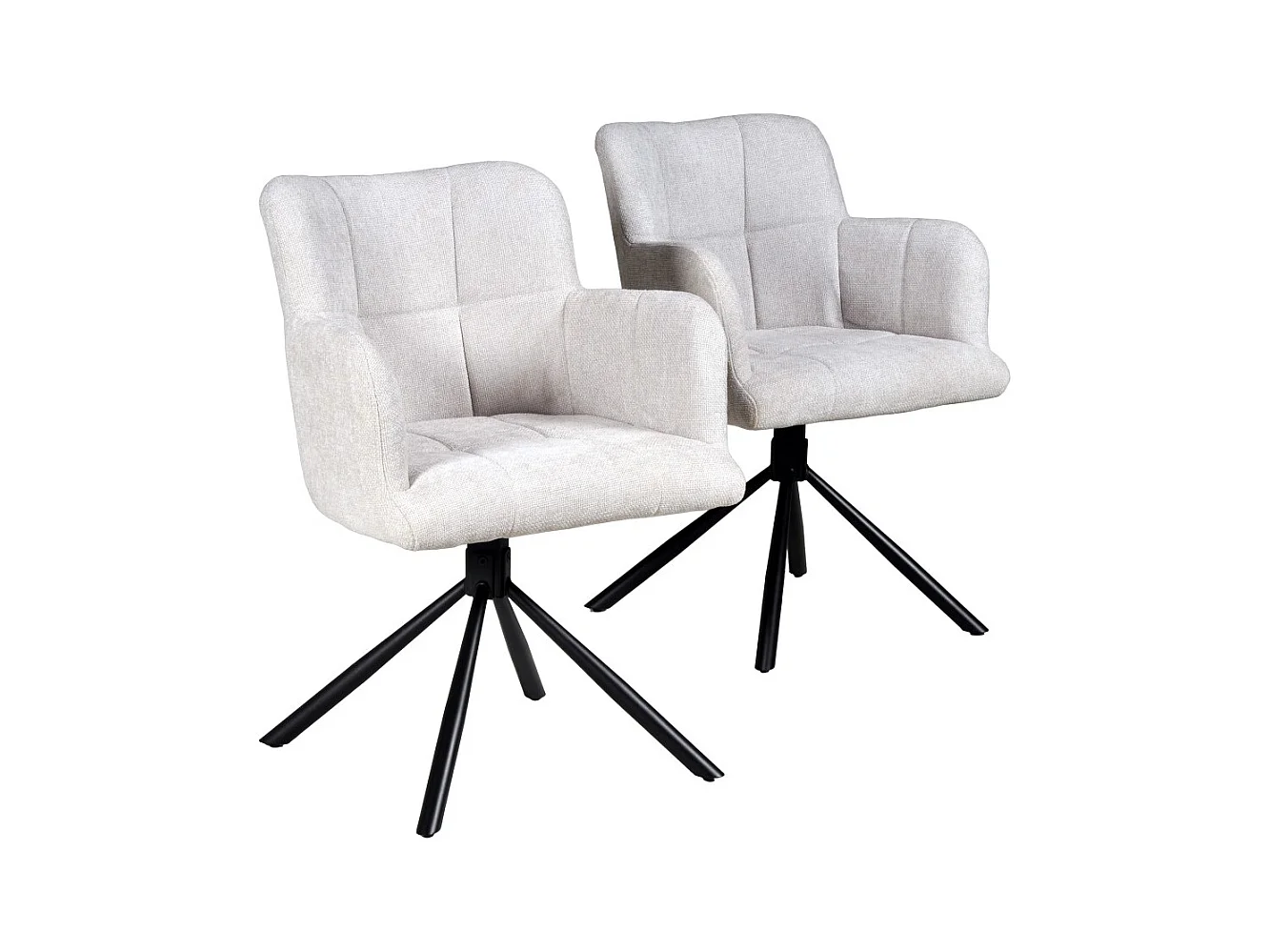 Lot de 2 chaises pivotantes de salle à manger MILA/ Gris clair
