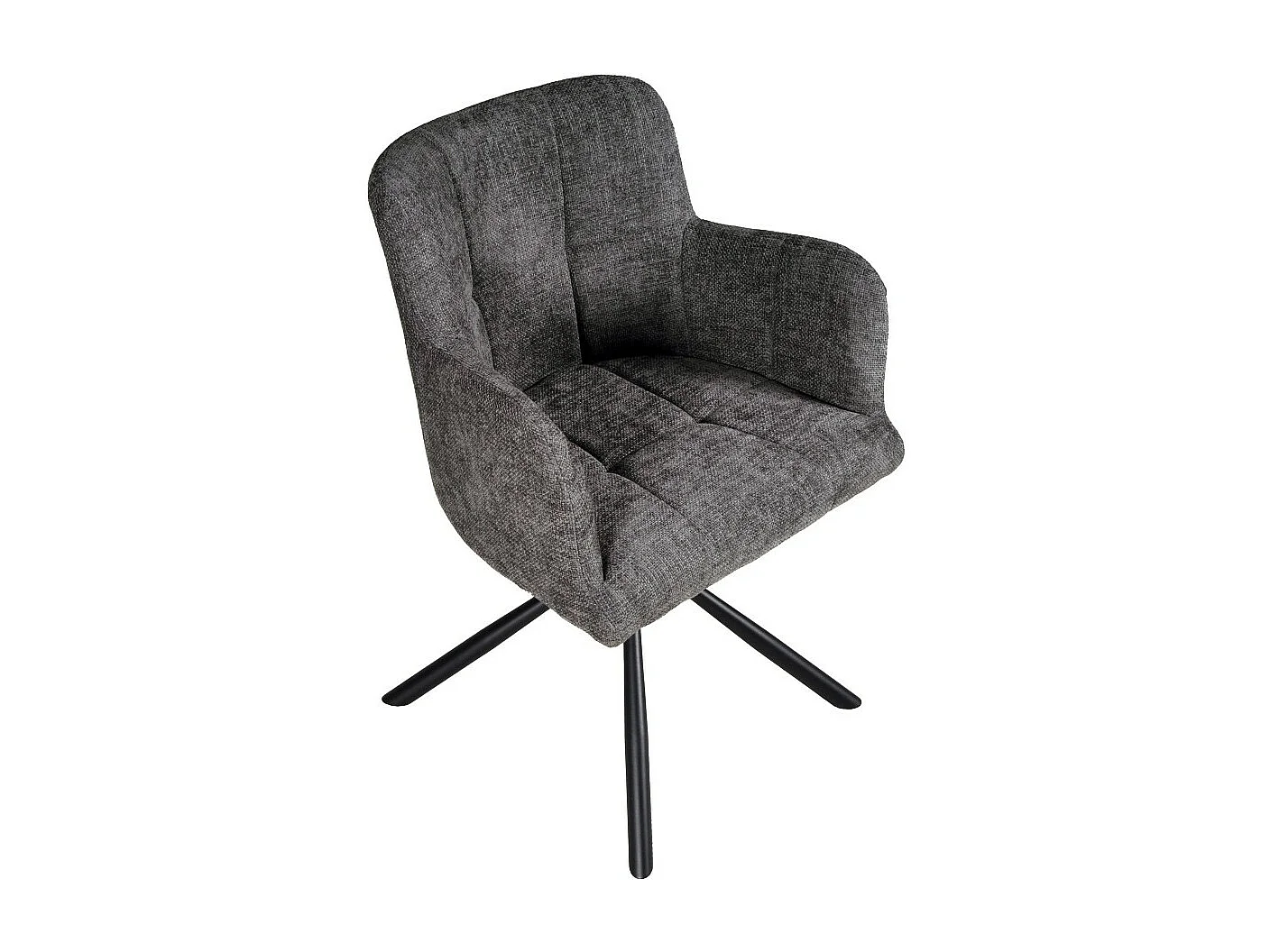 Lot de 2 chaises pivotantes de salle à manger MILA/ Gris foncé