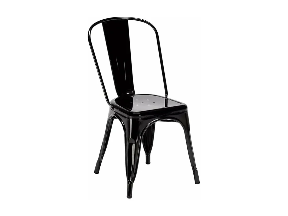 silla de comedor de metal para cocinas y bares steel one - Negro