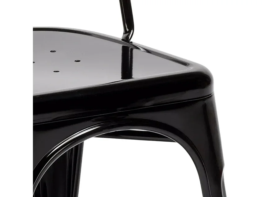 silla de comedor de metal para cocinas y bares steel one - Negro