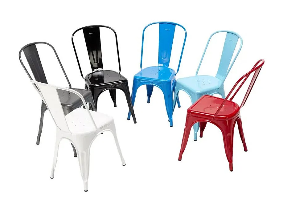 silla de comedor de metal para cocinas y bares steel one - Negro