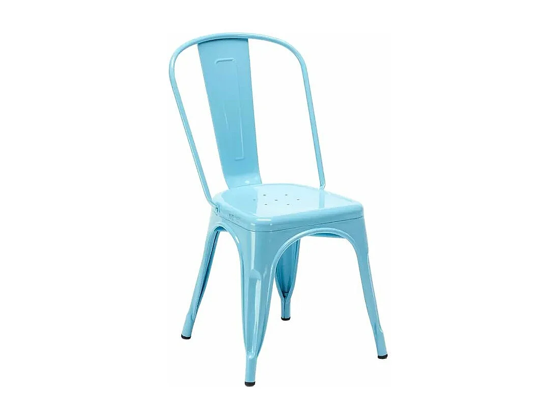 silla de comedor de metal para cocinas y bares steel one - Azul