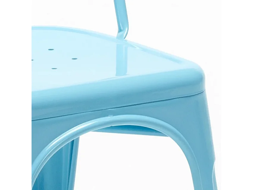 silla de comedor de metal para cocinas y bares steel one - Azul