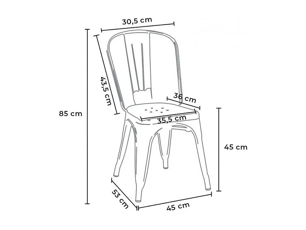 silla de comedor de metal para cocinas y bares steel one - Azul Marino