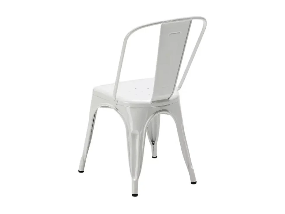 silla de comedor de metal para cocinas y bares steel one - Blanco