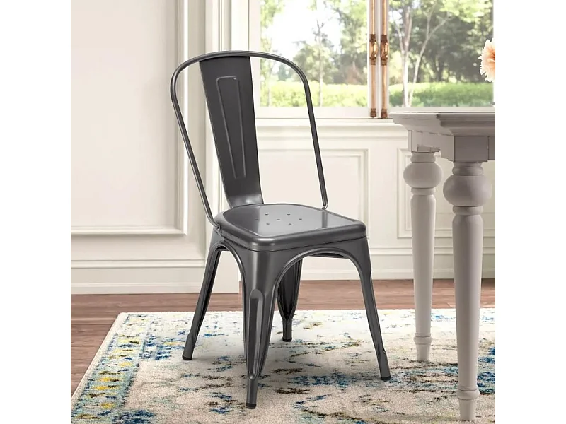 silla de comedor de metal para cocinas y bares steel one - Gris