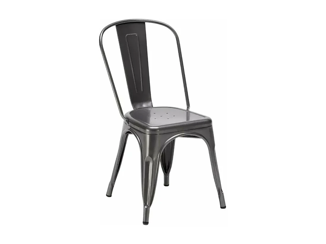 stock 20 silla industrial metal acero para cocinas y bares steel one - Gris
