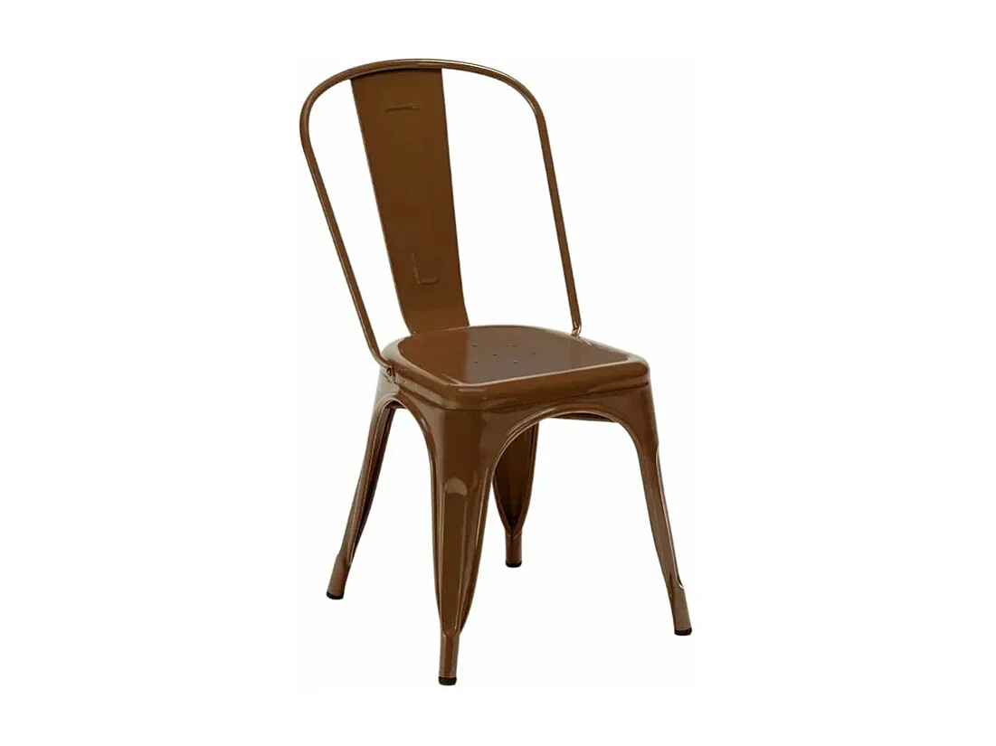 silla de comedor de metal para cocinas y bares steel one - Marrón
