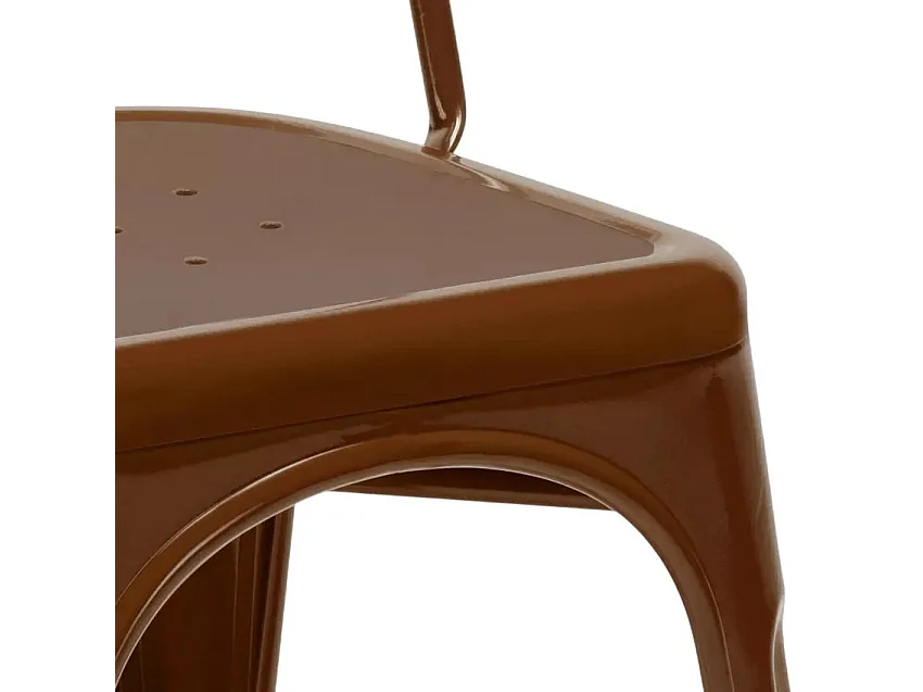 silla de comedor de metal para cocinas y bares steel one - Marrón