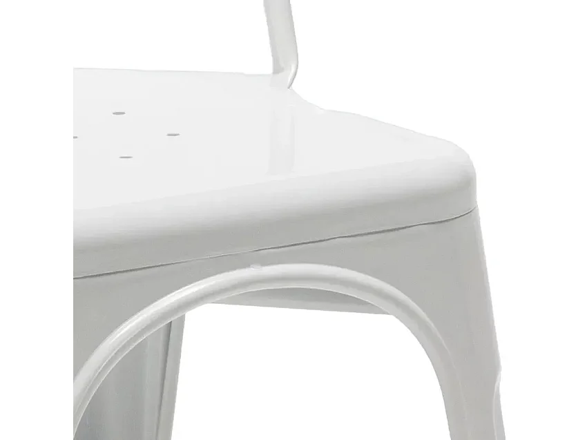 stock 20 silla industrial metal acero para cocinas y bares steel one - Blanco