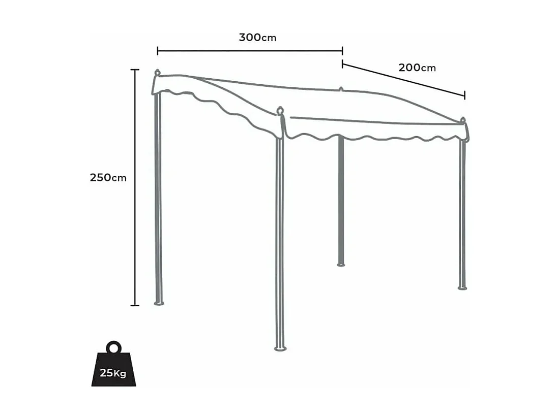Cenador De Acero Para Exteriores 3x2 Metros Bar Hotel Pergola - Blanco