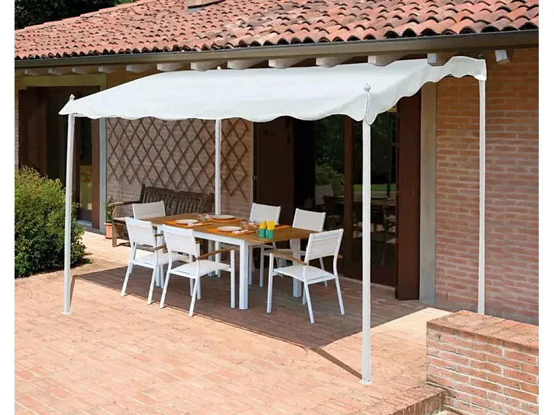 Cenador De Acero Para Exteriores 3x2 Metros Bar Hotel Pergola - Blanco