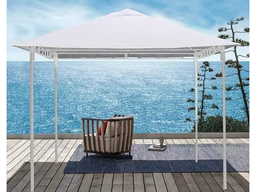Gazebo da giardino 3x3 in acciaio antivento terrazza giardino Oasi