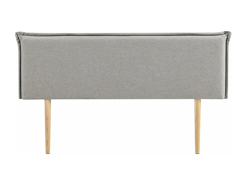Tête de lit VINCEL 160 rembourrée, En tissu polyester pour lit 160 cm, Sur pieds en bois, Gris
