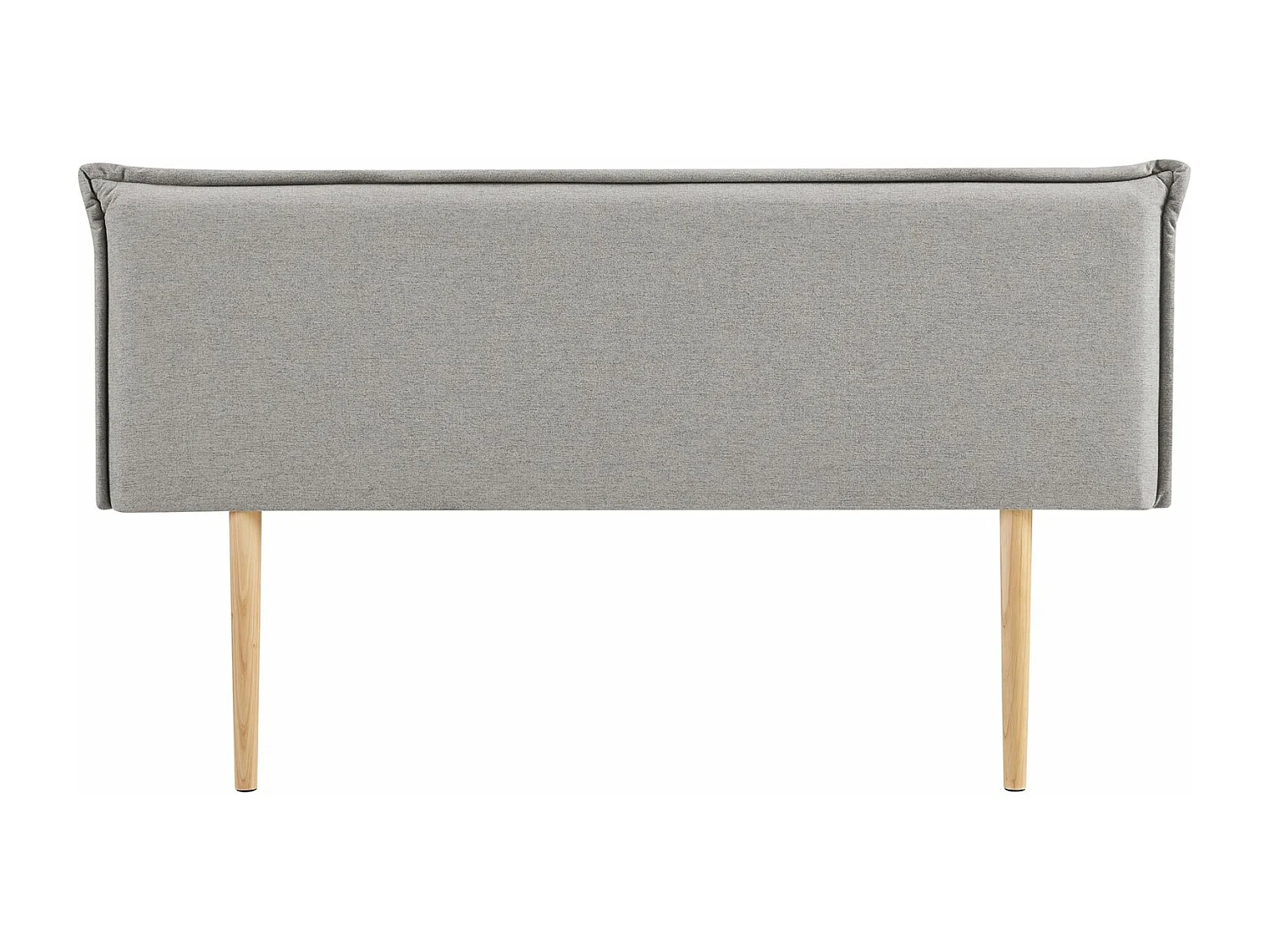 Tête de lit VINCEL 160 rembourrée, En tissu polyester pour lit 160 cm, Sur pieds en bois, Gris