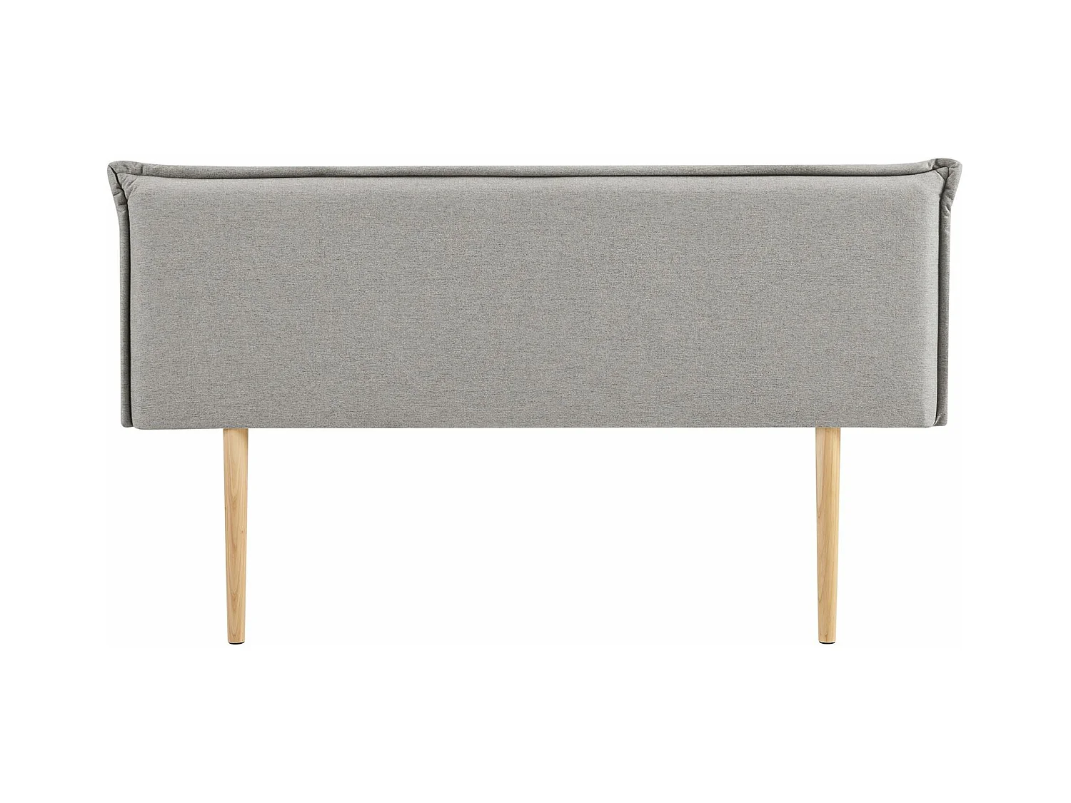 Tête de lit VINCEL 160 rembourrée, En tissu polyester pour lit 160 cm, Sur pieds en bois, Gris