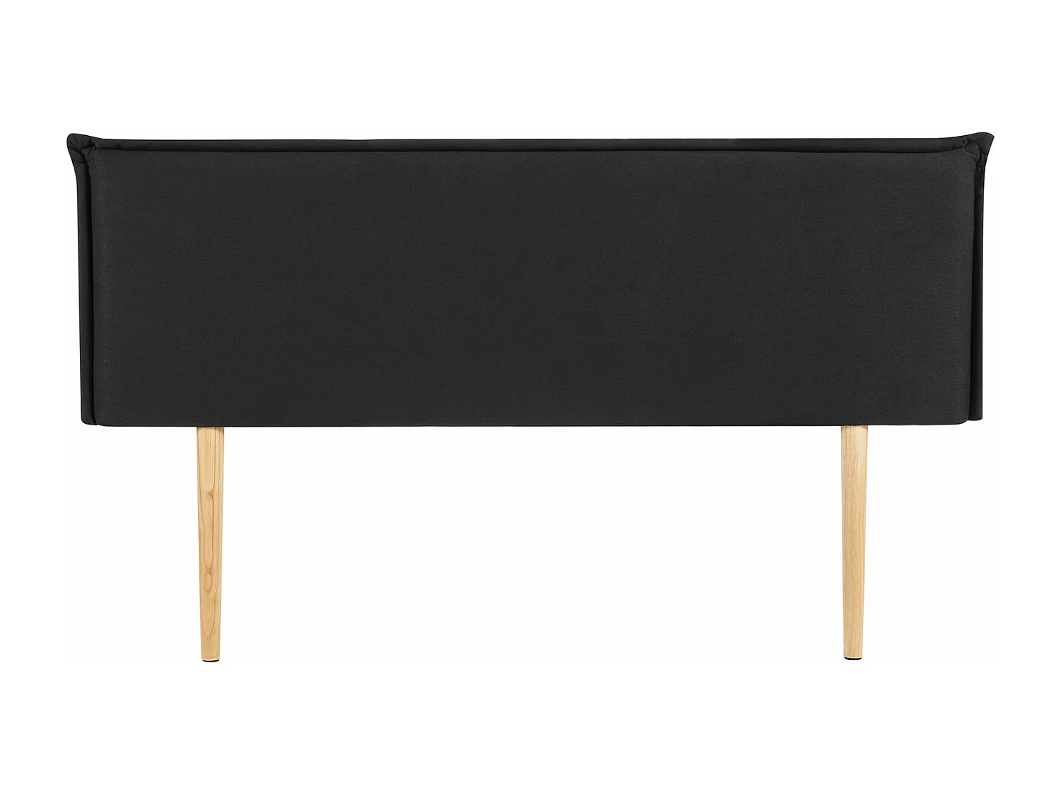 Tête de lit VINCEL 160 rembourrée, En tissu polyester pour lit 160 cm, Sur pieds en bois, Noir