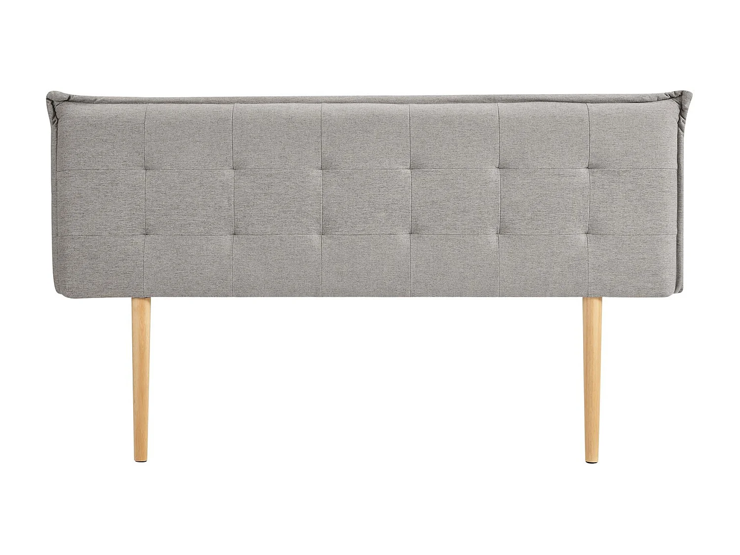Tête de lit ZELOX 160 capitonnée, En tissu rembourré, Pieds en bois, Design élégant, Pour lits 160 cm, Gris
