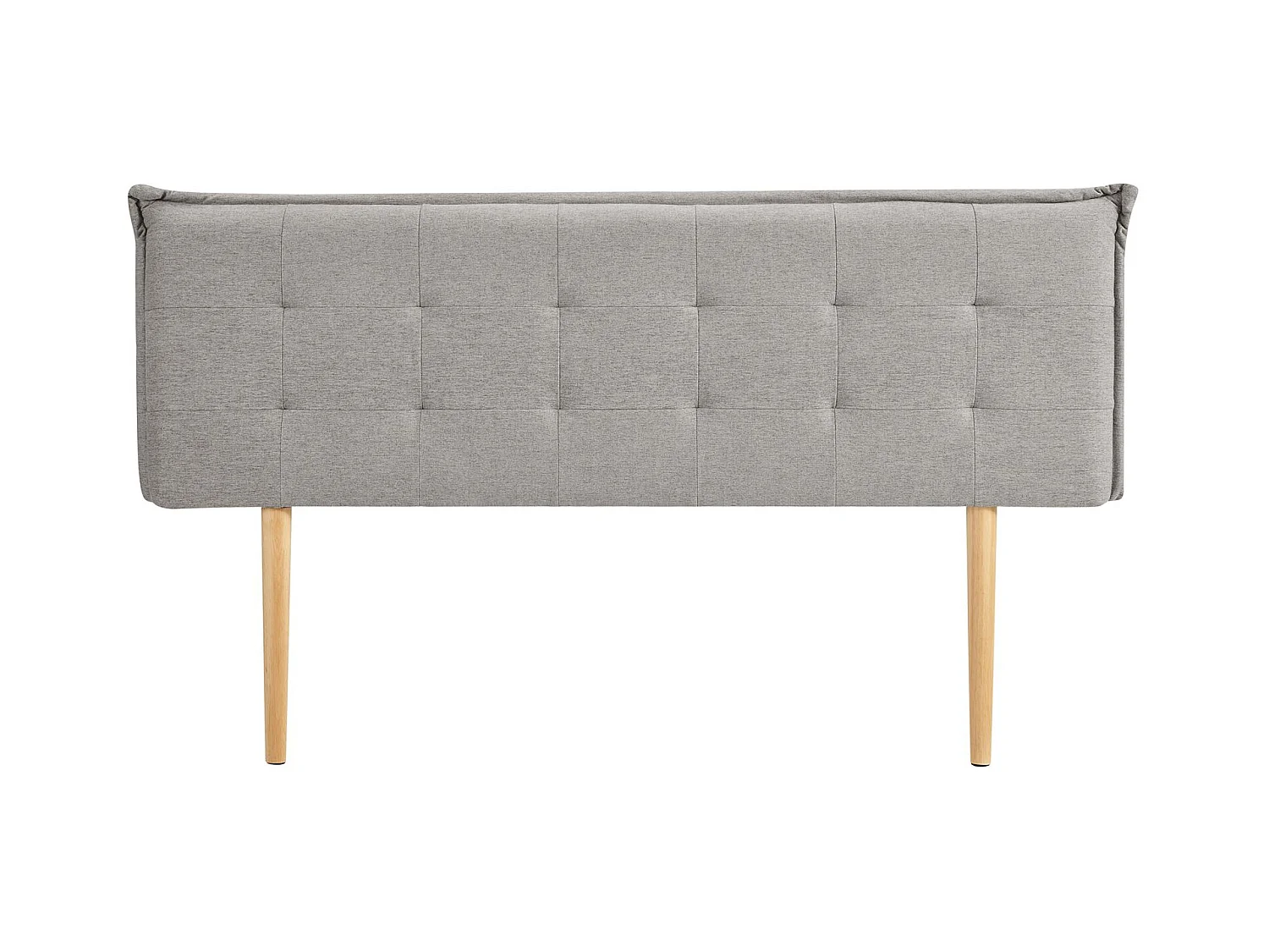 Tête de lit ZELOX 160 capitonnée, En tissu rembourré, Pieds en bois, Design élégant, Pour lits 160 cm, Gris
