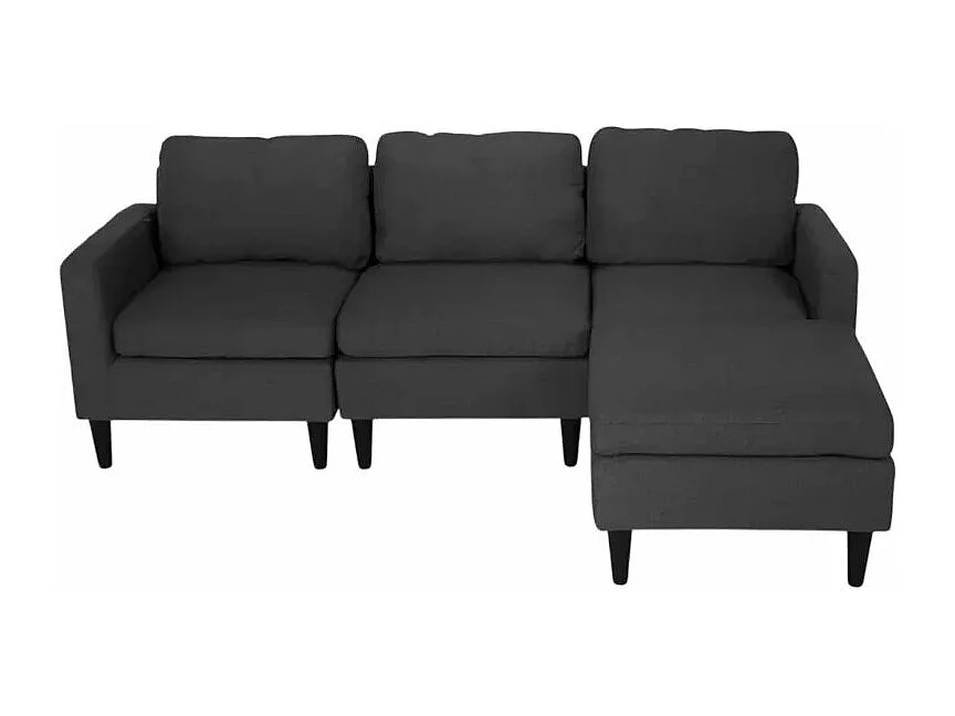 Divano 3 posti chaise longue braccioli in tessuto soggiorno Jacaranda