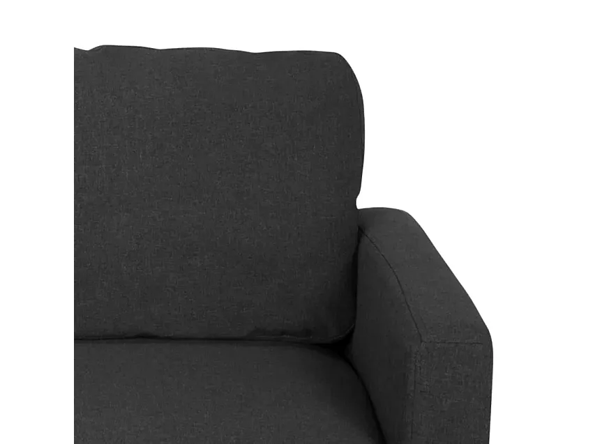 Canapé 3 places avec méridienne et accoudoirs en tissu de salon moderne Steffy - Noir