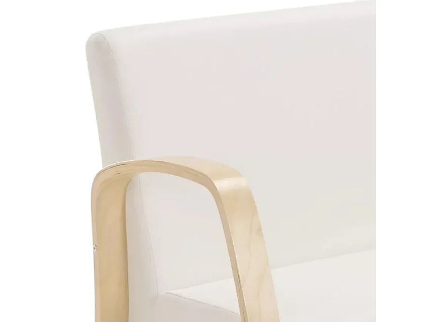 Poltrona divano in legno e tessuto per soggiorno e studio Palma nana