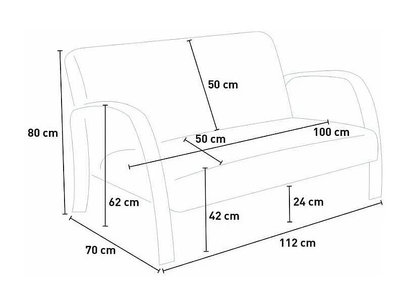 Poltrona divano in legno e tessuto per soggiorno e studio Palma nana
