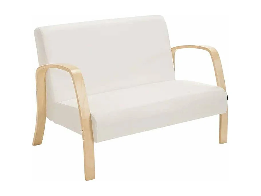 Sofá de madera y tela para sala de espera y estudio de diseño Esbjerg - Blanco