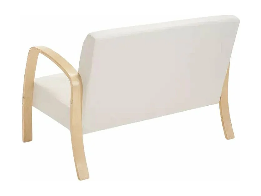 Sofá de madera y tela para sala de espera y estudio de diseño Esbjerg - Blanco