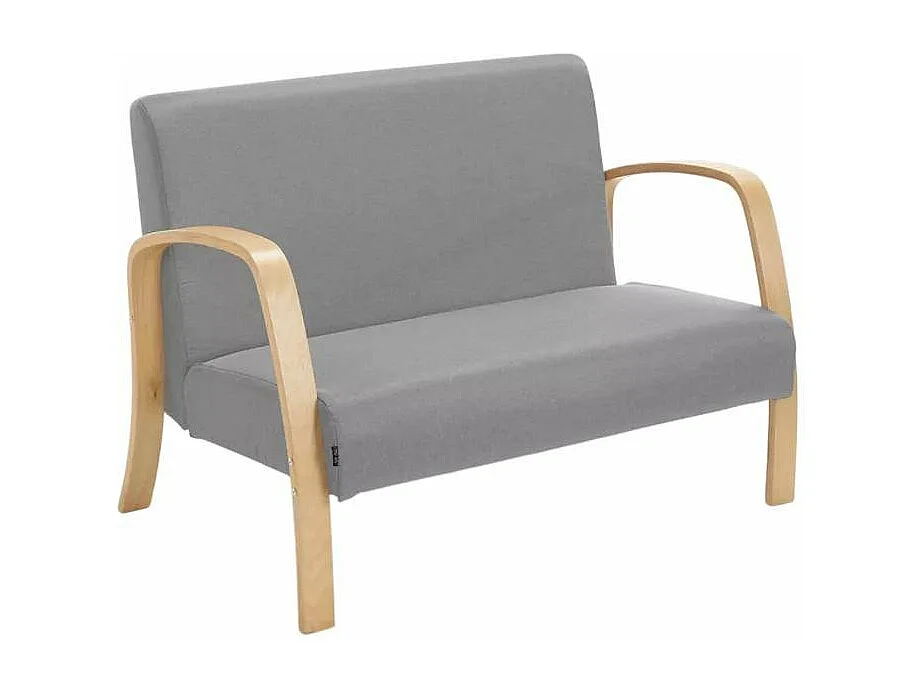 Sofá de madera y tela para sala de espera y estudio de diseño Esbjerg - Gris