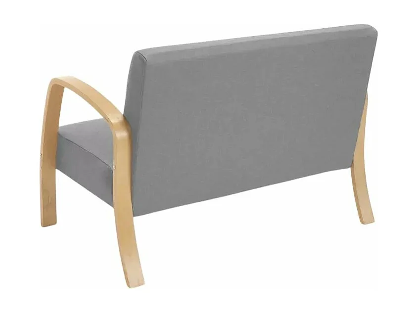 Sofá de madera y tela para sala de espera y estudio de diseño Esbjerg - Gris